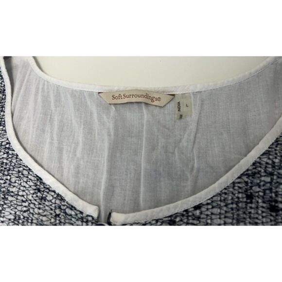 Soft Surroundings 100% cotton peasant top with three-quarter sleeves. Size L. - Picture 8 of 9